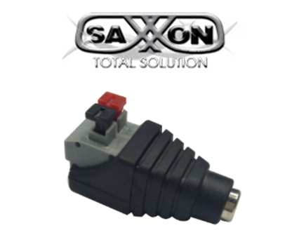 SAXXON PSUBR17H - Bolsa de 10 Adaptadores Hembra Tipo Jack Polarizado de 12 Vcc/ Terminales de Presion/ Facil Instalación/
