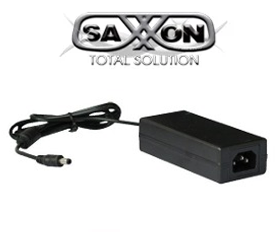 SAXXON PSU1204D - Fuente de poder regulada de 12 Vcc 4.1 Amperes/ Con Cable de 1.2 Metros/ Para Usos Multiples: Sistemas de CCTV, Acceso, ETC/ Certificación UL/