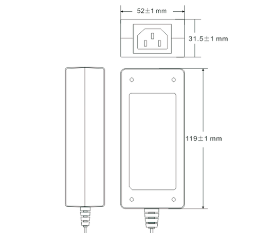 SAXXON PSU1204D - Fuente de poder regulada de 12 Vcc 4.1 Amperes/ Con Cable de 1.2 Metros/ Para Usos Multiples: Sistemas de CCTV, Acceso, ETC/ Certificación UL/
