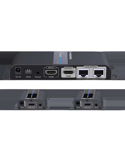 SAXXON LKV712PRO- Kit extensor HDMI de 2 Puertos/ Hasta 40 metros/ CAT6/ 6A/ 7/ Resolucion 1080p/ loop HDMI/ Transmisor IR/ Plug and play