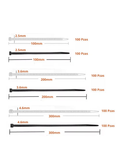 SAXXON CN36X150BK - Cincho sujetacable/ 3.6  mm X 150  mm/ Negro/ Bolsa con 100 piezas / Nylon