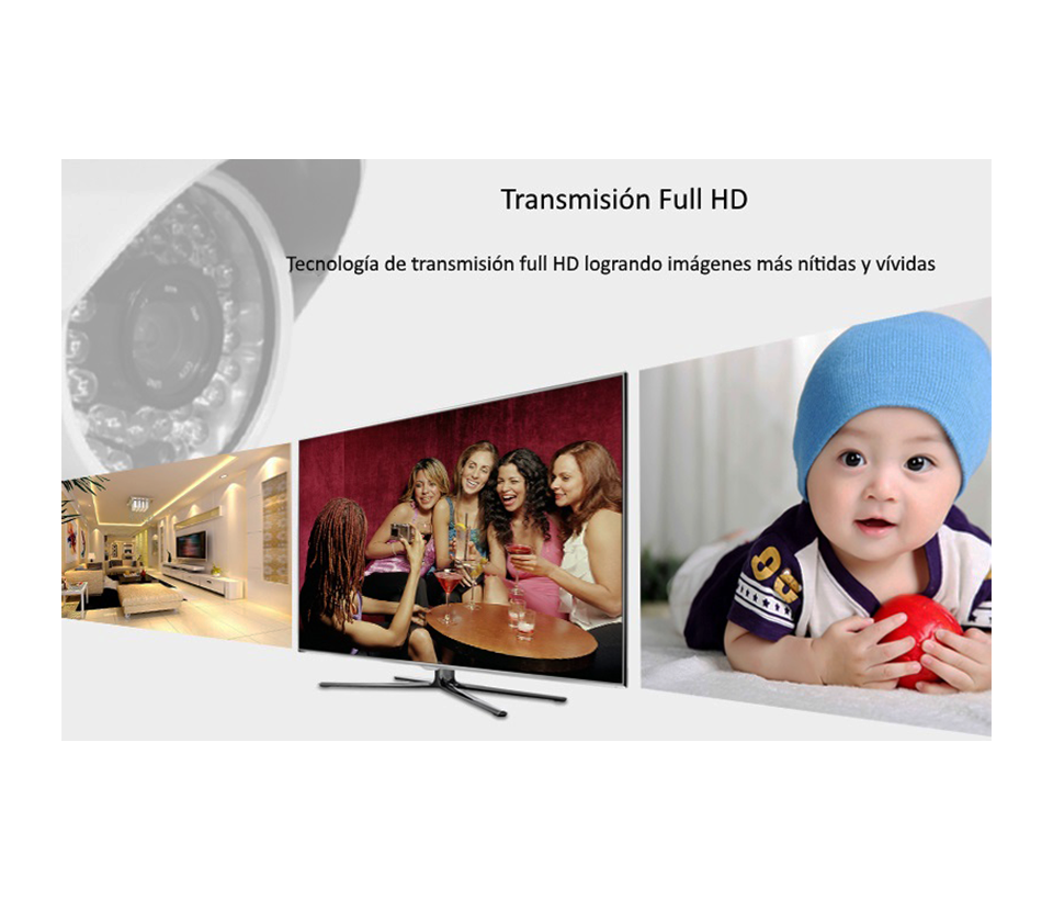 SAXXON LKV372PRO- Kit extensor de video HDMI/ Resolucion 1080p/ CAT 6/ 6A Cobre / Hasta 50 metros/ Loop HDMI en transmisor/ Transmisor IR/ Plug and play