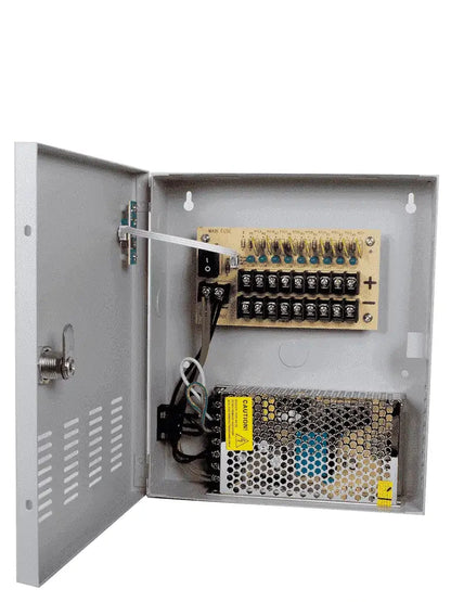 SAXXON PSU1210D9 - Fuente de Poder de 12 vcd/ 10 Amperes/ Para 9 Camaras/ 1.1 Amper por Canal/ Protección contra Sobrecargas/ Certificación UL/