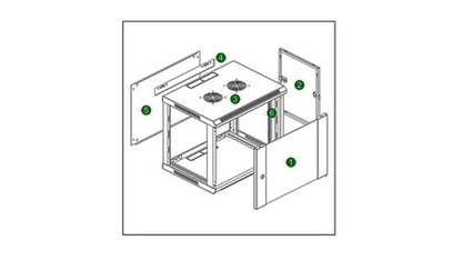 SAXXON SA640601 - Gabinete de pared de 6 UR, fijo, con capacidad de carga de 60 Kg. Dimensiones 60x45x37cm, de acero.