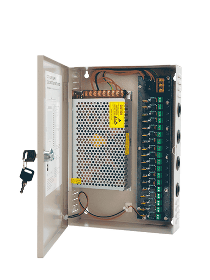 SAXXON SX20A18CH - Fuente de Poder Profesional 12 VCD / 20 Amperes / 18 Canales / 1.1 Amperes por Canal / Protección contra Sobrecargas / Led Indicador de Funcionamiento