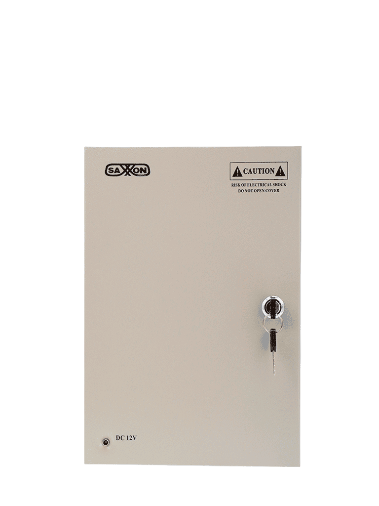 SAXXON SX20A9CH - Fuente de Poder Profesional 12 VCD / 20 Amperes / 9 Canales / 2.2 Amperes por Canal / Protección contra Sobrecargas / Led Indicador de Funcionamiento