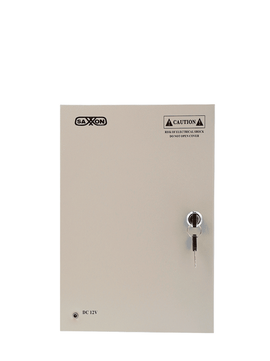 SAXXON SX20A9CH - Fuente de Poder Profesional 12 VCD / 20 Amperes / 9 Canales / 2.2 Amperes por Canal / Protección contra Sobrecargas / Led Indicador de Funcionamiento