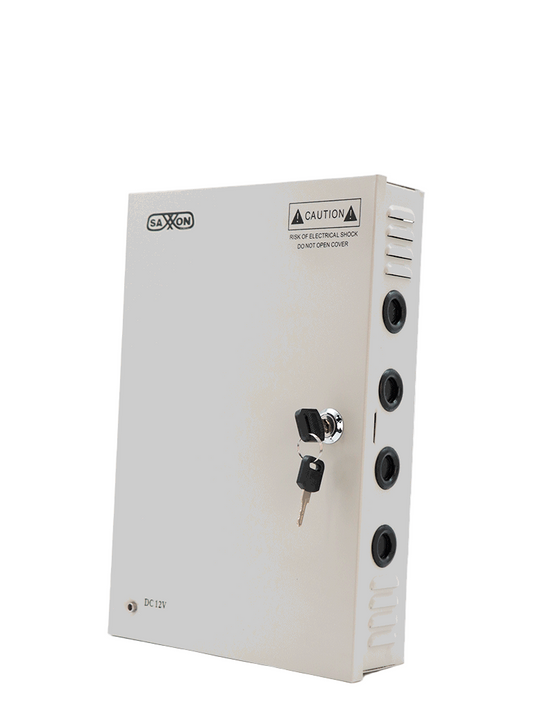 SAXXON SX30A18CH - Fuente de Poder Profesional 12 VCD / 30 Amperes / 18 Canales / 1.6 Amperes por Canal / Protección contra Sobrecargas / Led Indicador de Funcionamiento / Con Switch 110/220V