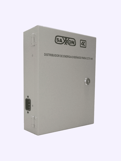 SAXXON PSU1213D8H- Fuente de Poder Profesional de 11 a 15 vcd/ 13 Amperes/ Para 8 Camaras Hasta 4k/ 1.6 Amperes por Canal/  Protección contra Sobrecargas/ Filtro de Ruido por Canal/ Uso rudo/