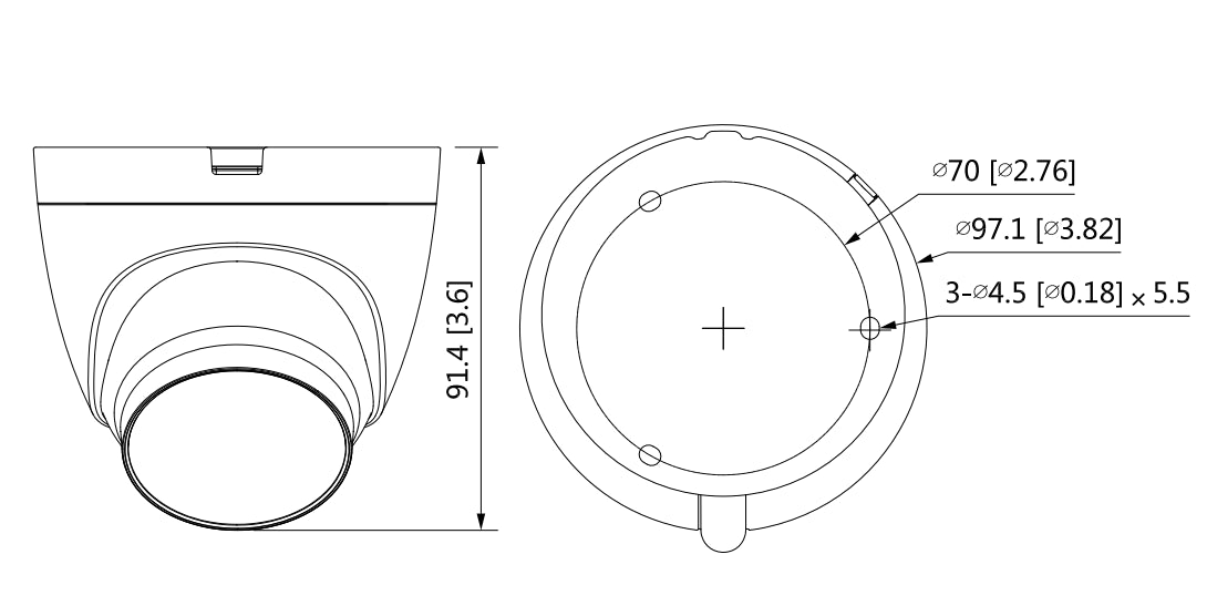 DAHUA HDW1500TLQ- Camara Domo de 5 Mp/ Audio/ Lente 2.8mm/ IR 30M/IP67
